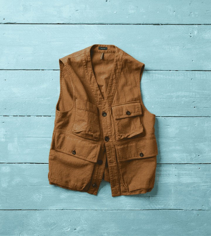 Drake's: Tobacco Cotton Utility Vest