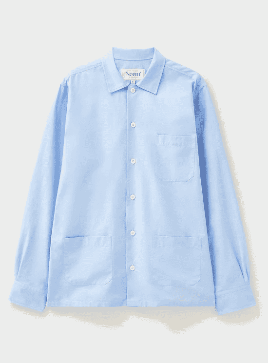 Neem London: Recycled Italian Sky Slub Shirt Jacket