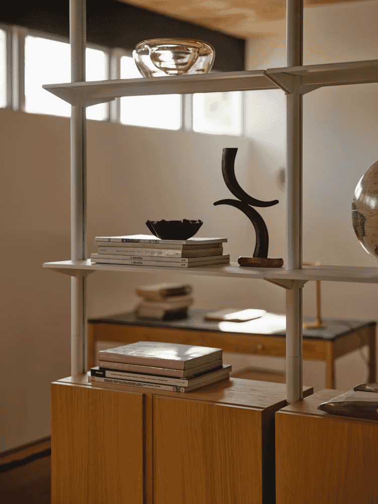 String Furniture: Pira Floor to Ceiling Shelving