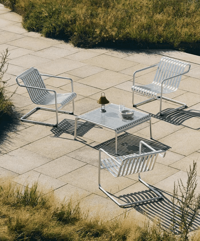 HAY: Palissade Cantilever Garden Lounge Chair - Hot Galvanised