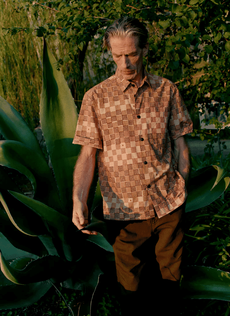 TOAST: Variegated Block Print Cotton Shirt