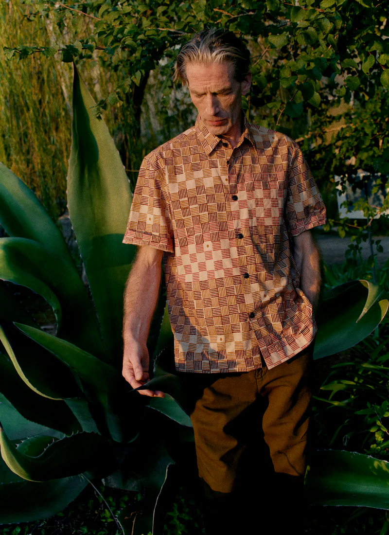 TOAST: Variegated Block Print Cotton Shirt