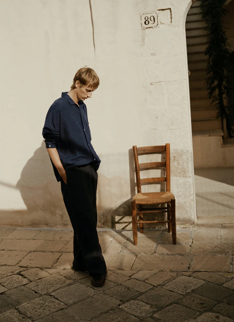 TOAST: Loop Button Linen Shirt