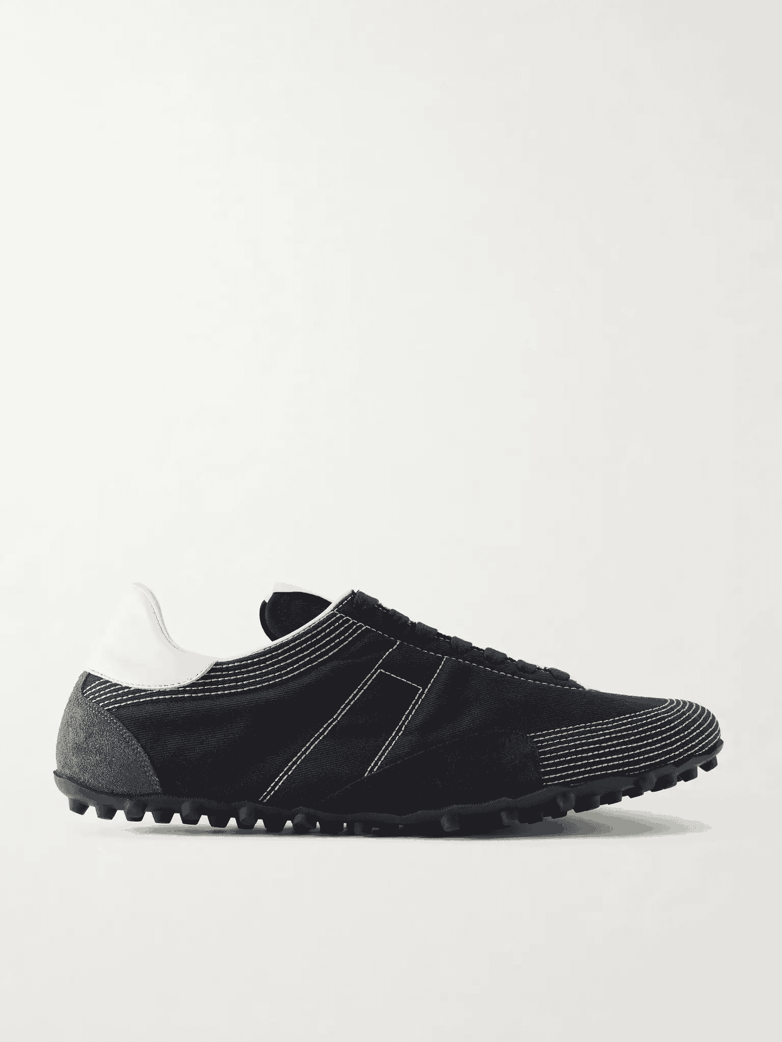 MAISON MARGIELA: Sprinters Leather and Suede-Trimmed Cotton-Twill Sneakers