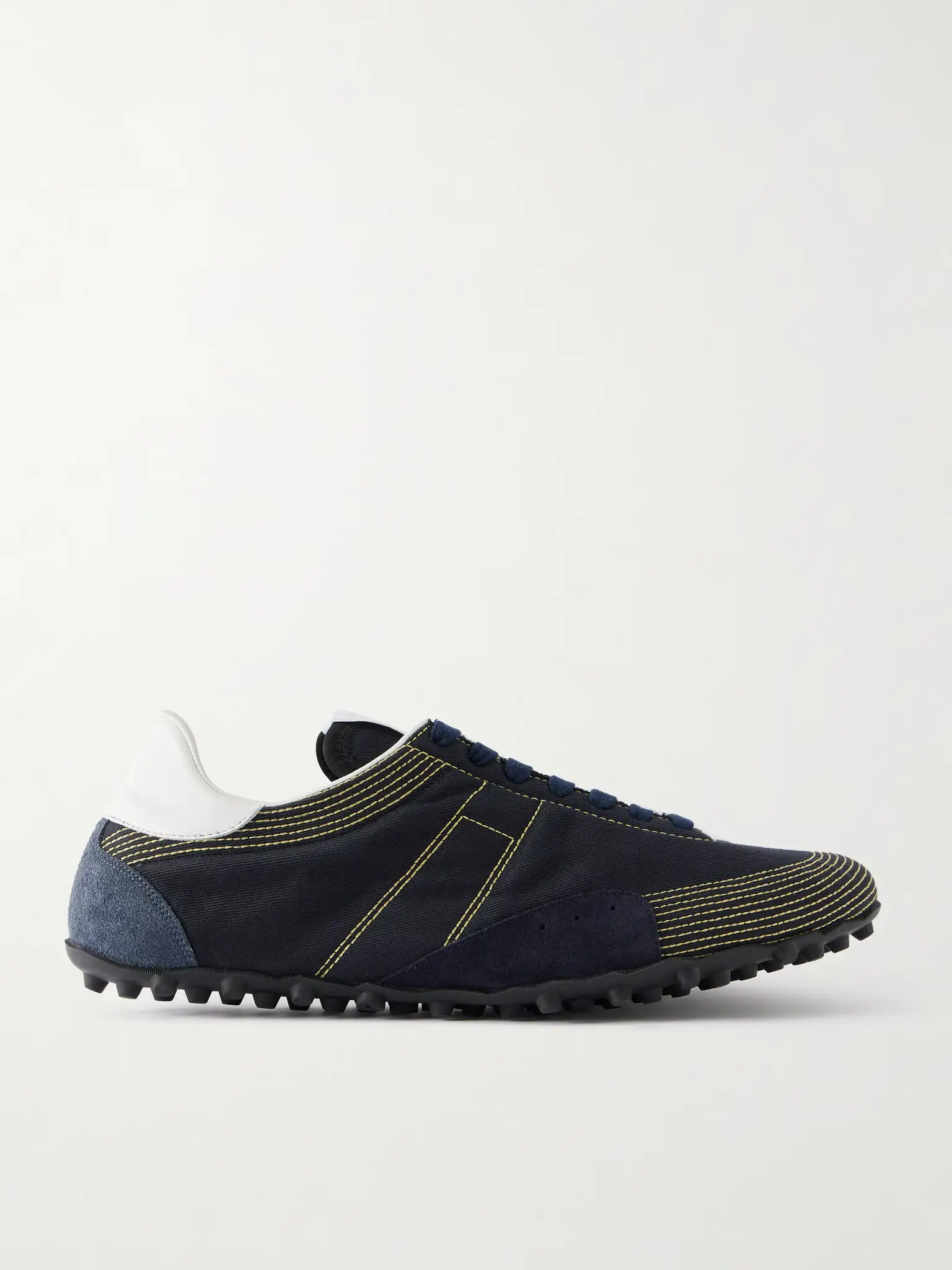 MAISON MARGIELA: Sprinters Leather and Suede-Trimmed Cotton-Twill Sneakers