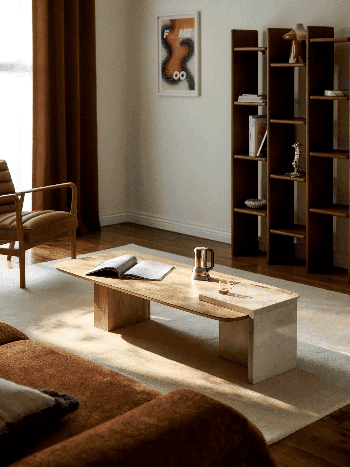 Westwing: Naida Oak Wood and Marble Coffee Table