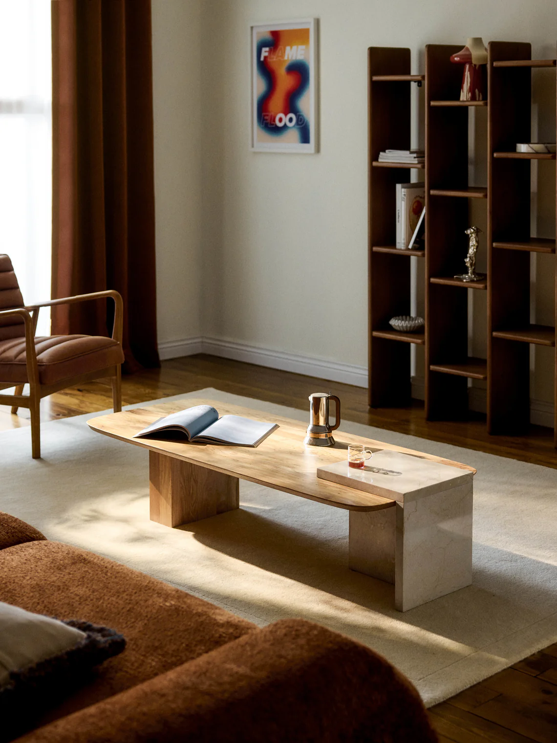 Westwing: Naida Oak Wood and Marble Coffee Table