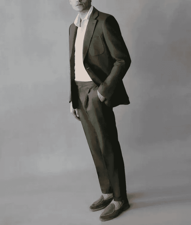 Luca Faloni: Olive Linen Blazer