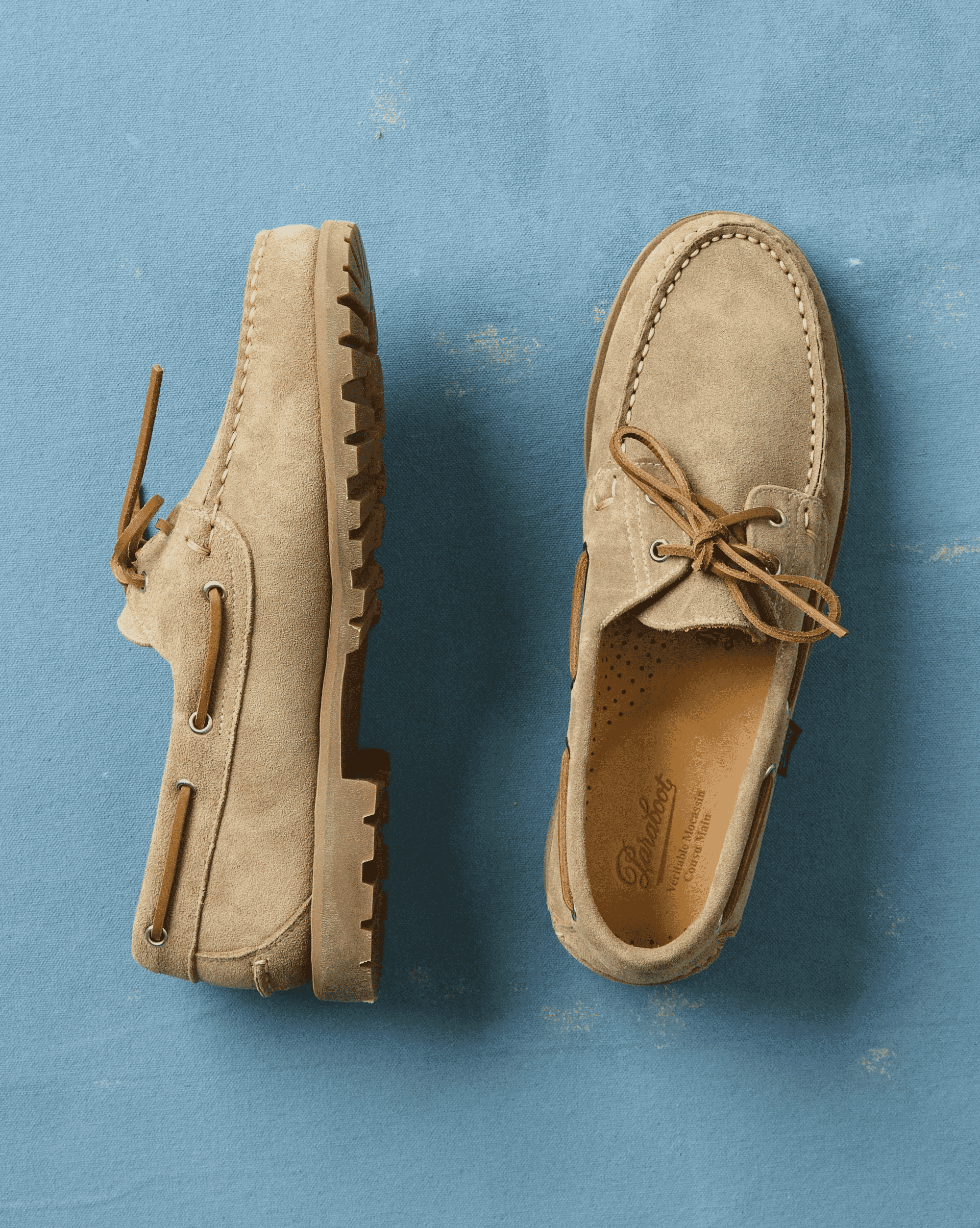 Paraboot: Malo Vel Sand Suede Boat Shoe