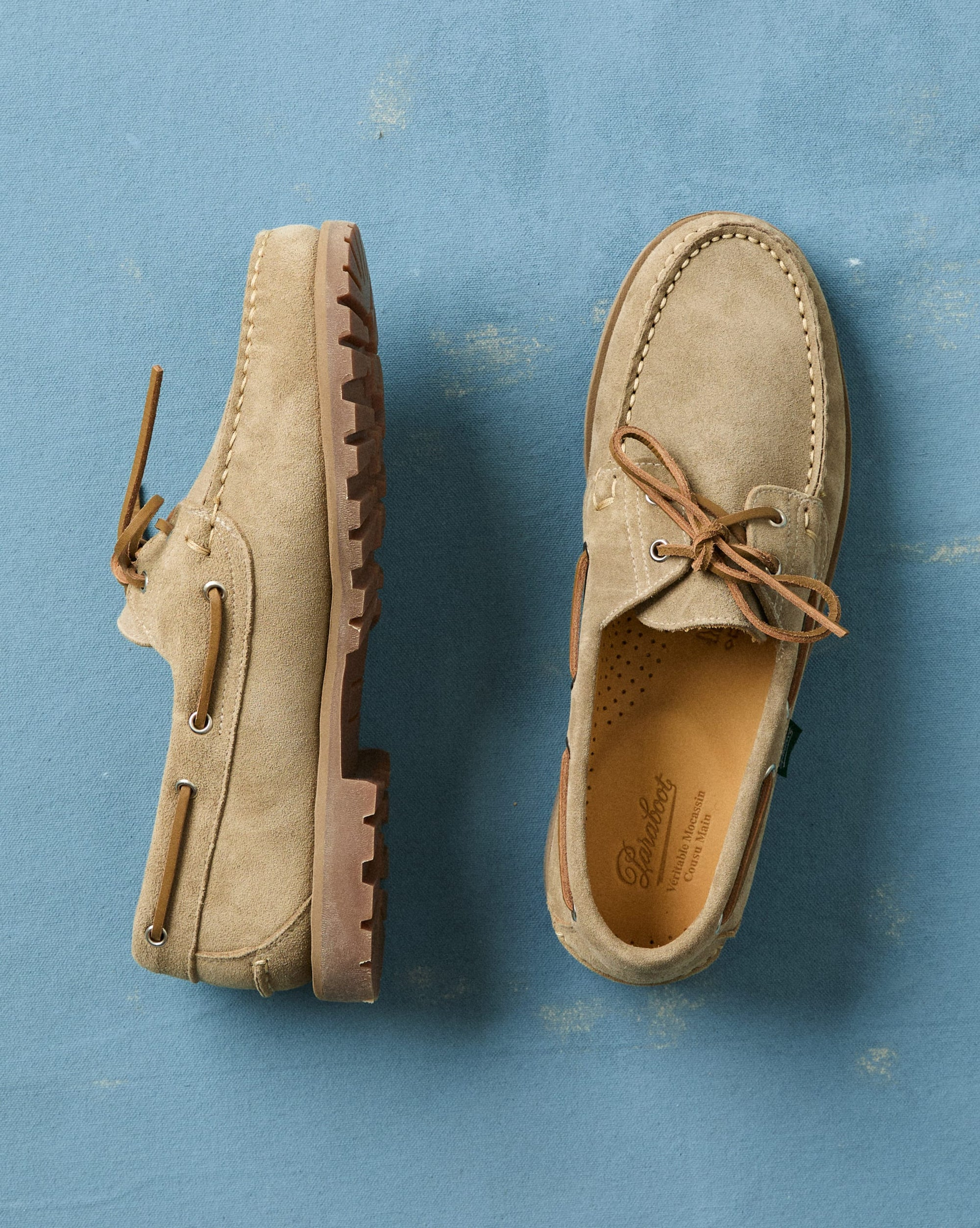 Paraboot: Malo Vel Sand Suede Boat Shoe