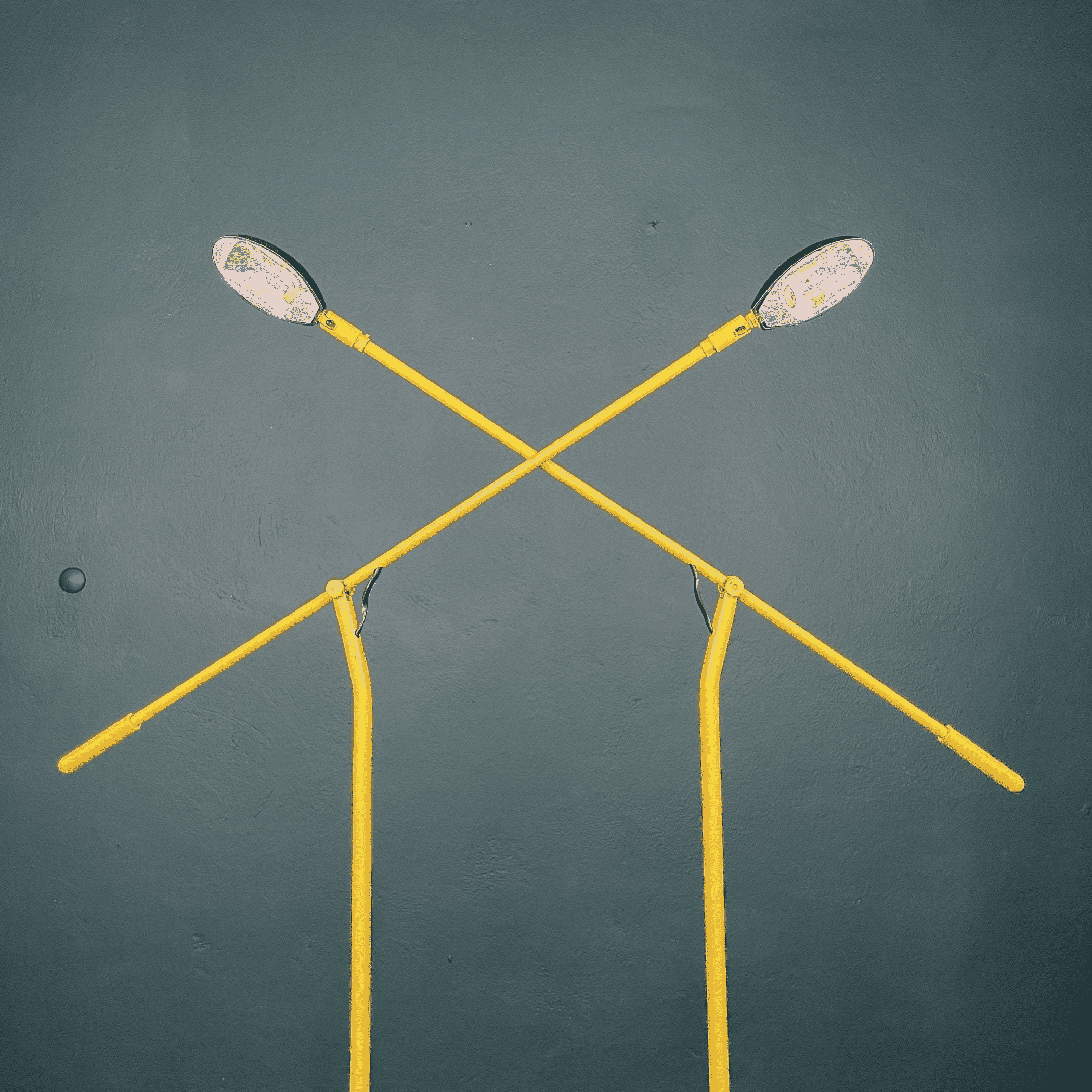 Vinterior: Pair Of Yellow Floor Lamps  Yugoslavia 1960s
