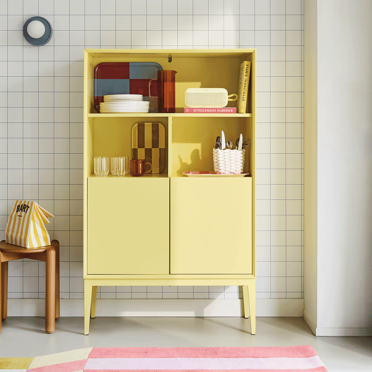 LA REDOUTE INTERIEURS: Pickito Matte Lacquered 2-Door 3-Compartment Bookcase