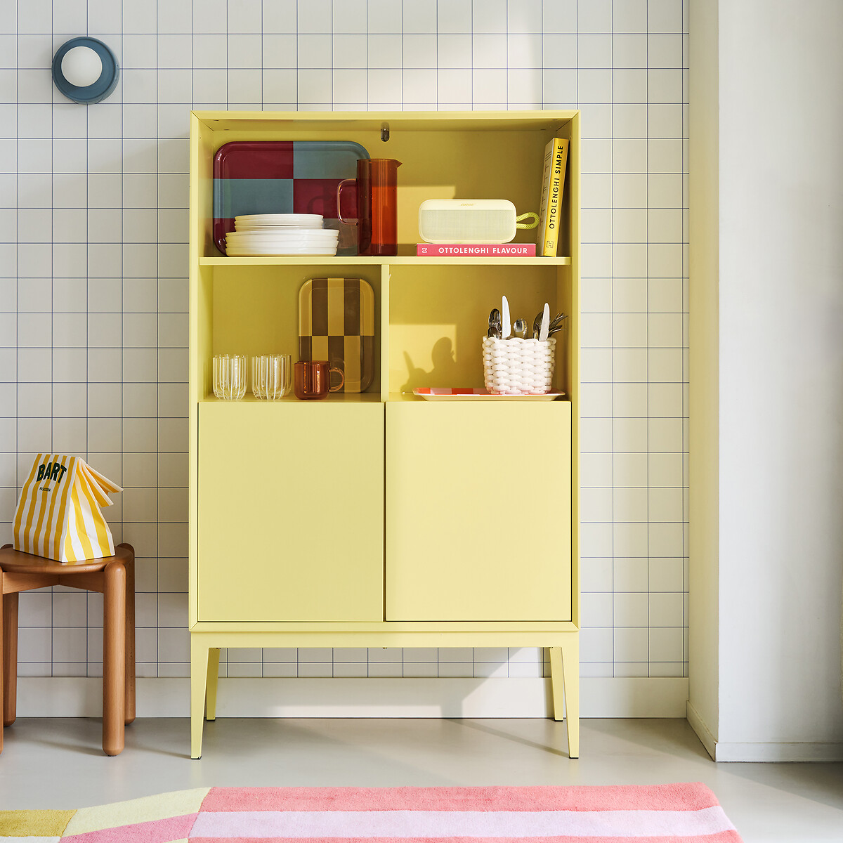 LA REDOUTE INTERIEURS: Pickito Matte Lacquered 2-Door 3-Compartment Bookcase