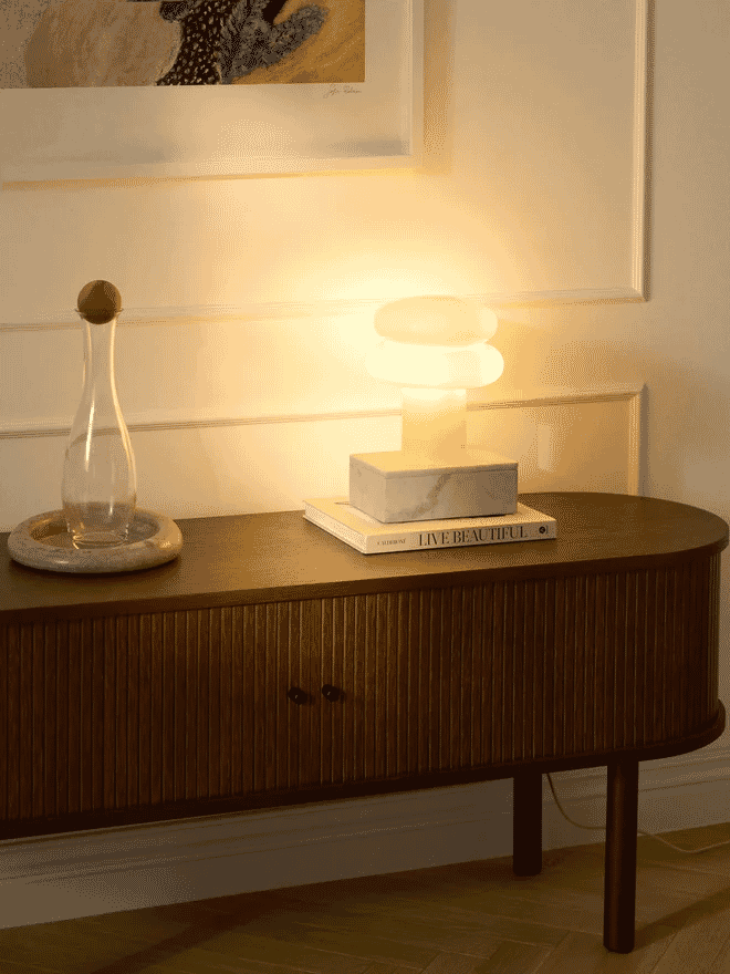 Baya: Small Opal Glass Table Lamp