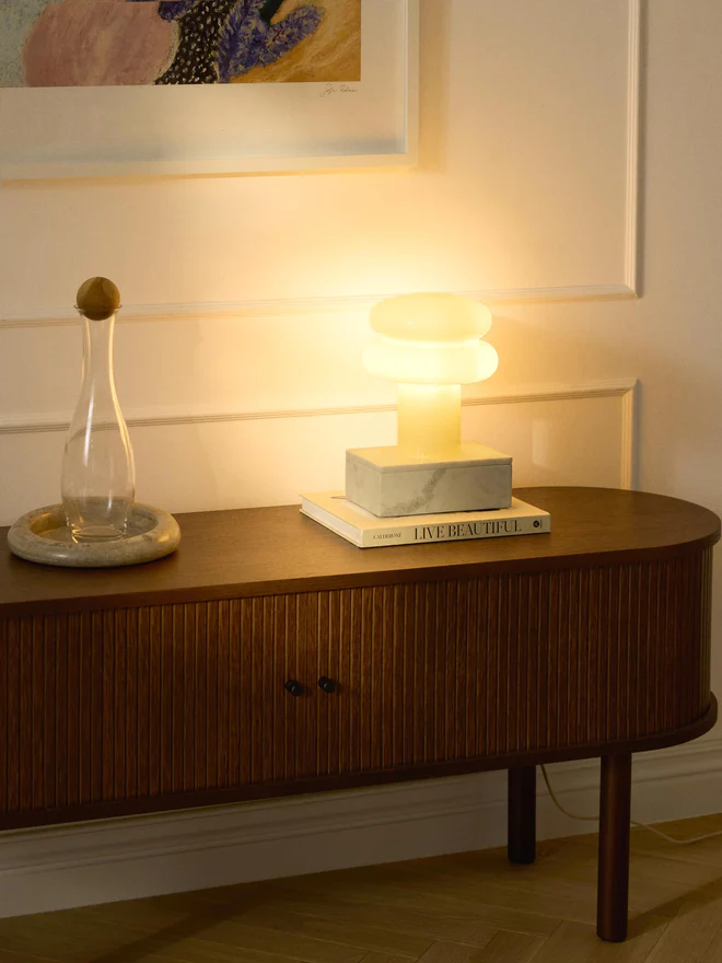 Baya: Small Opal Glass Table Lamp