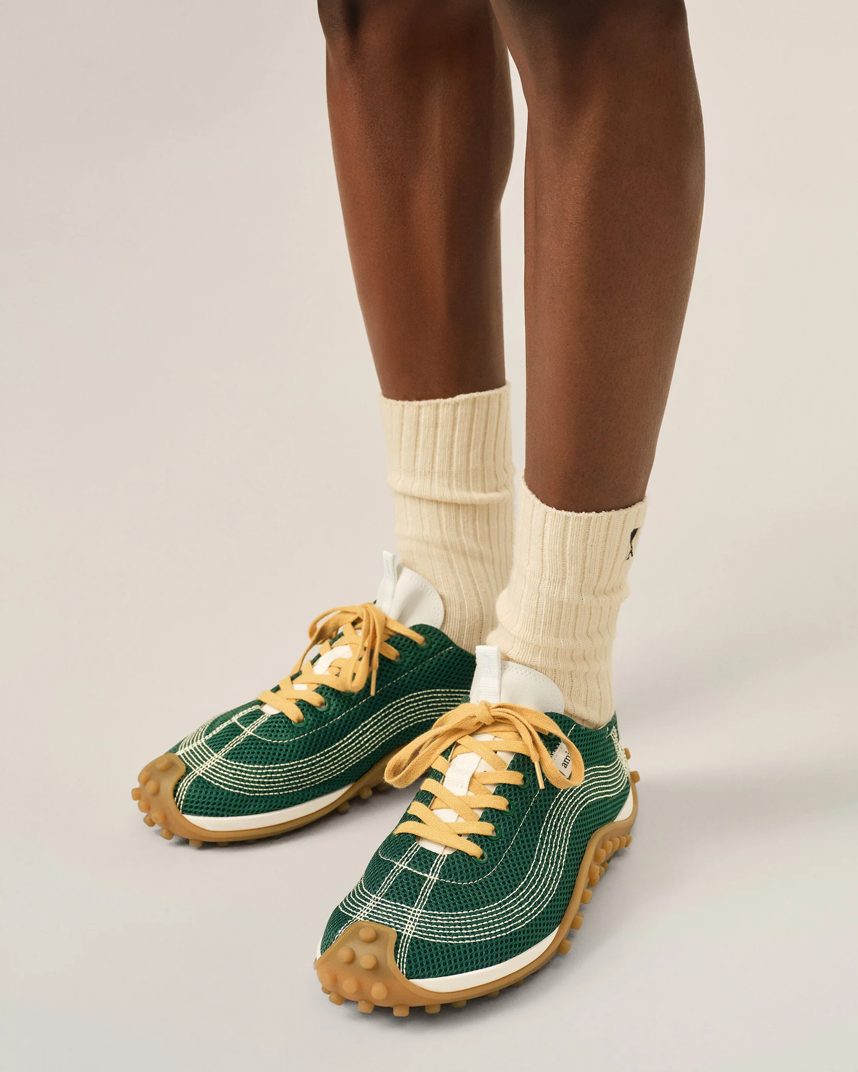 ami: Green mesh Mirage sneakers