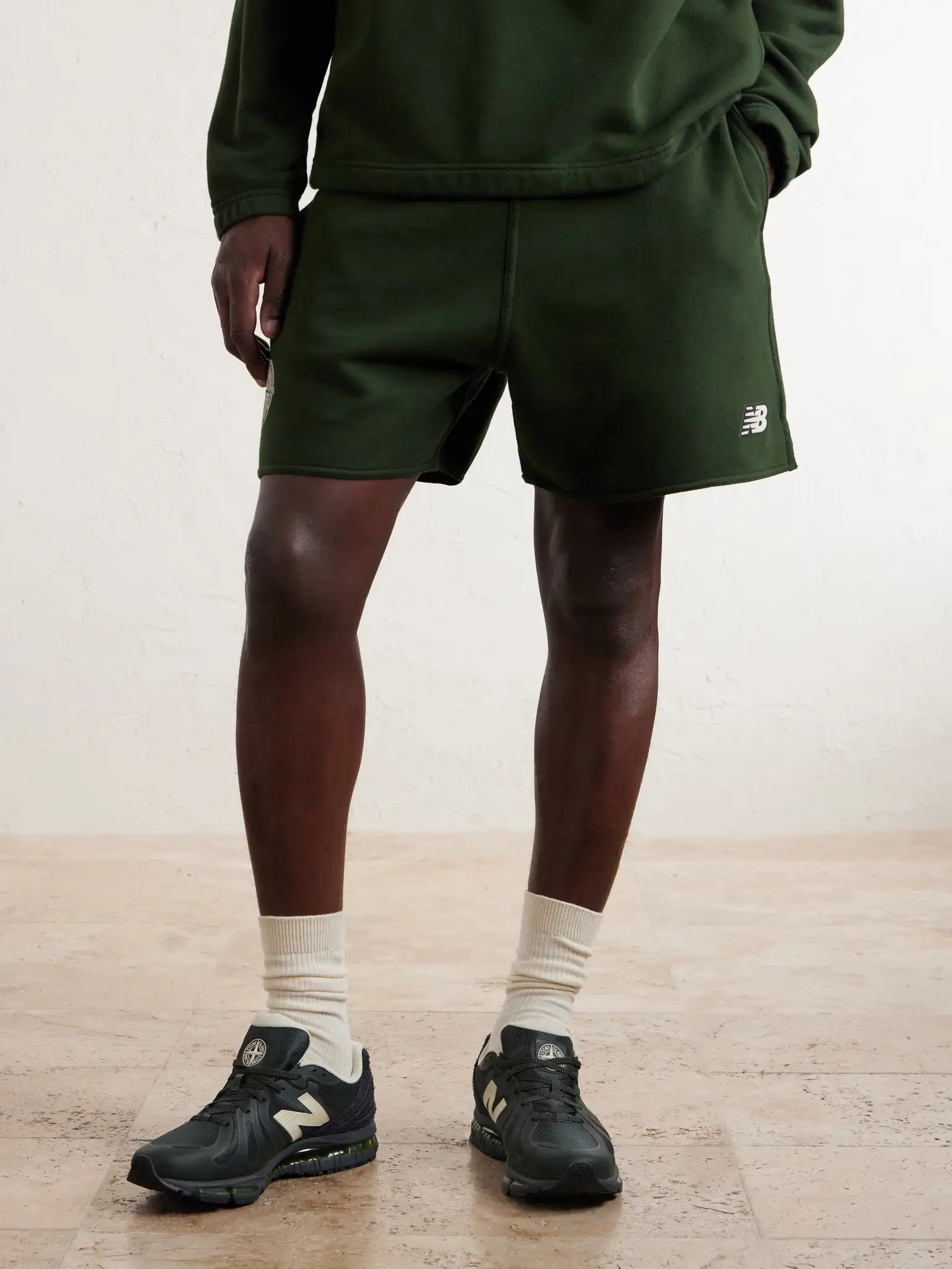 NEW BALANCE + Stone Island: 1890 Suede-Trimmed Mesh Sneakers