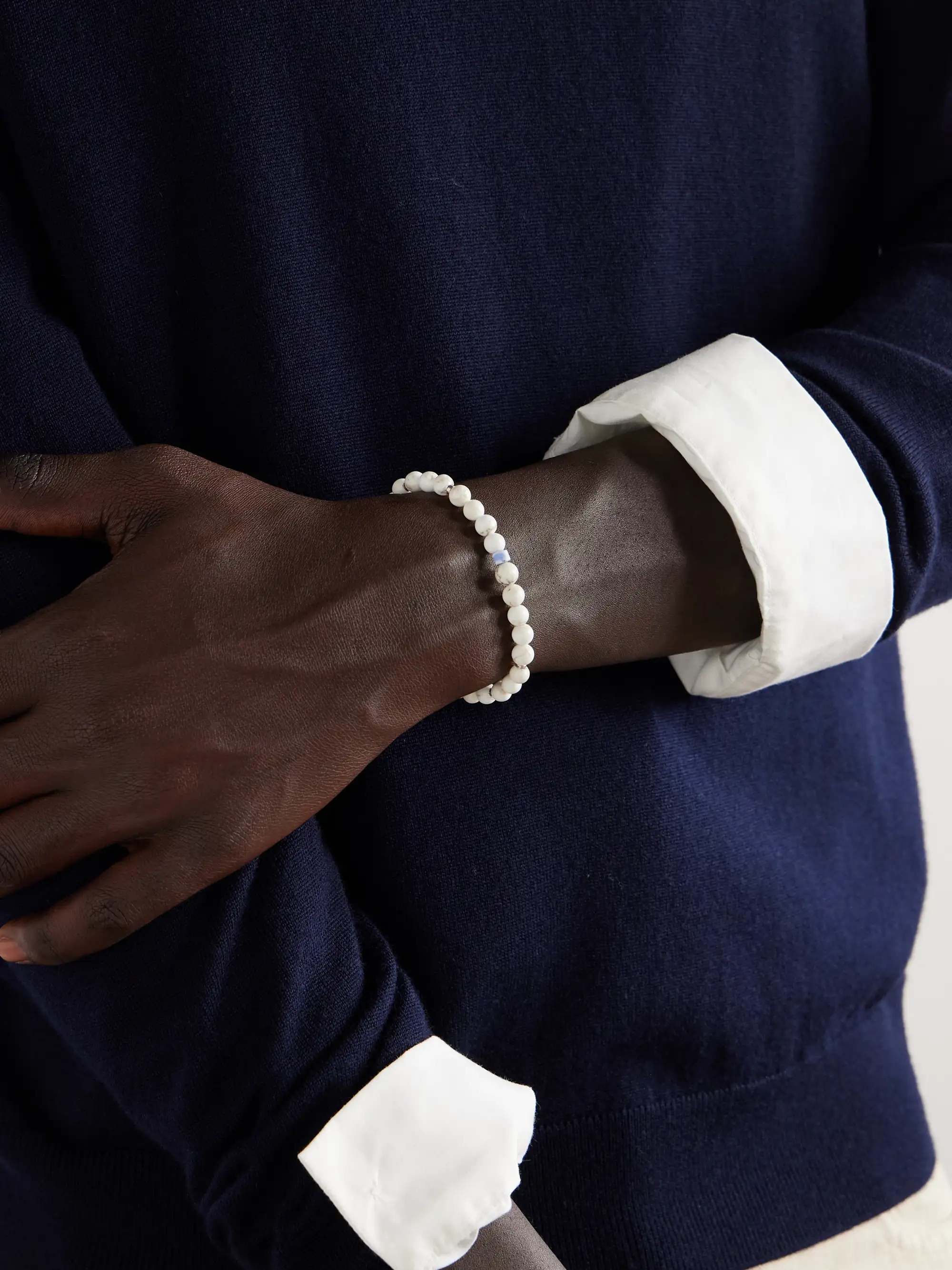 MIKIA: Circle 8 Sterling Silver and Magnesite Bracelet