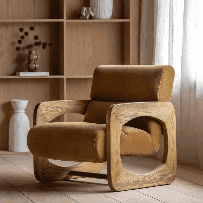 ÉDITÉ: Marzo Velvet Chenille Sculptural Armchair