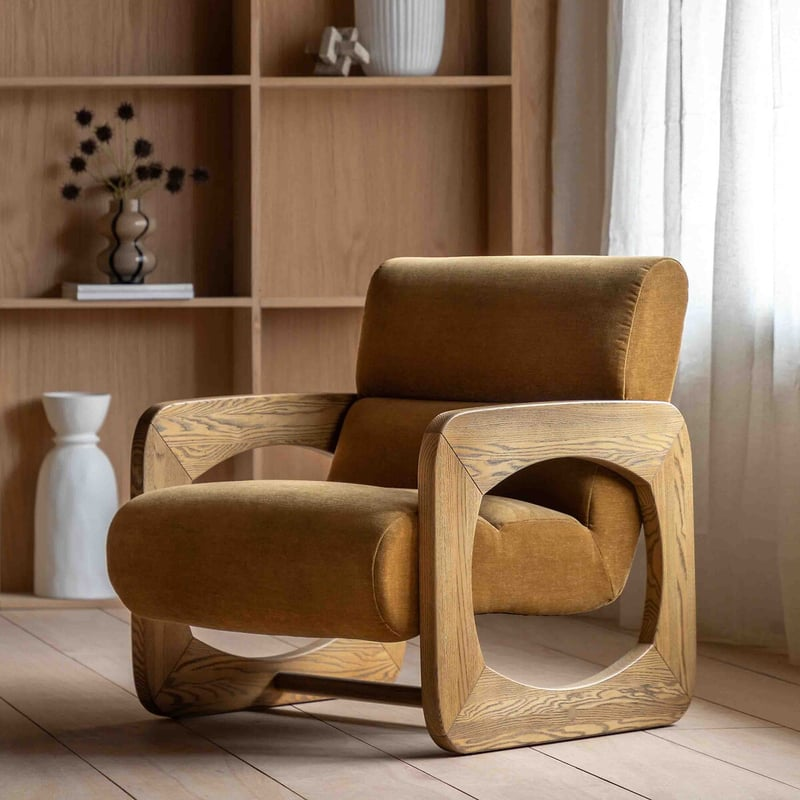 ÉDITÉ: Marzo Velvet Chenille Sculptural Armchair