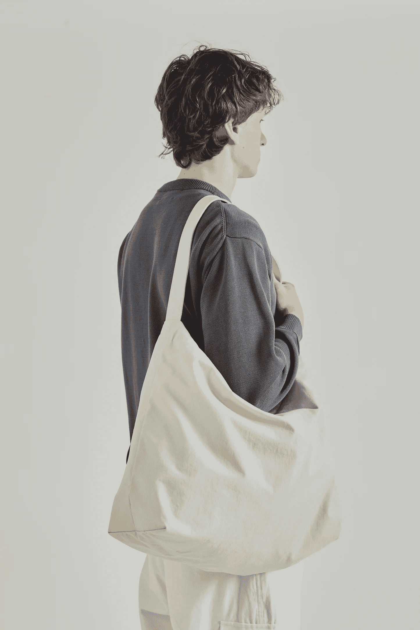Still by Hand: Nylon Ox Two-Way Bag - Ecru