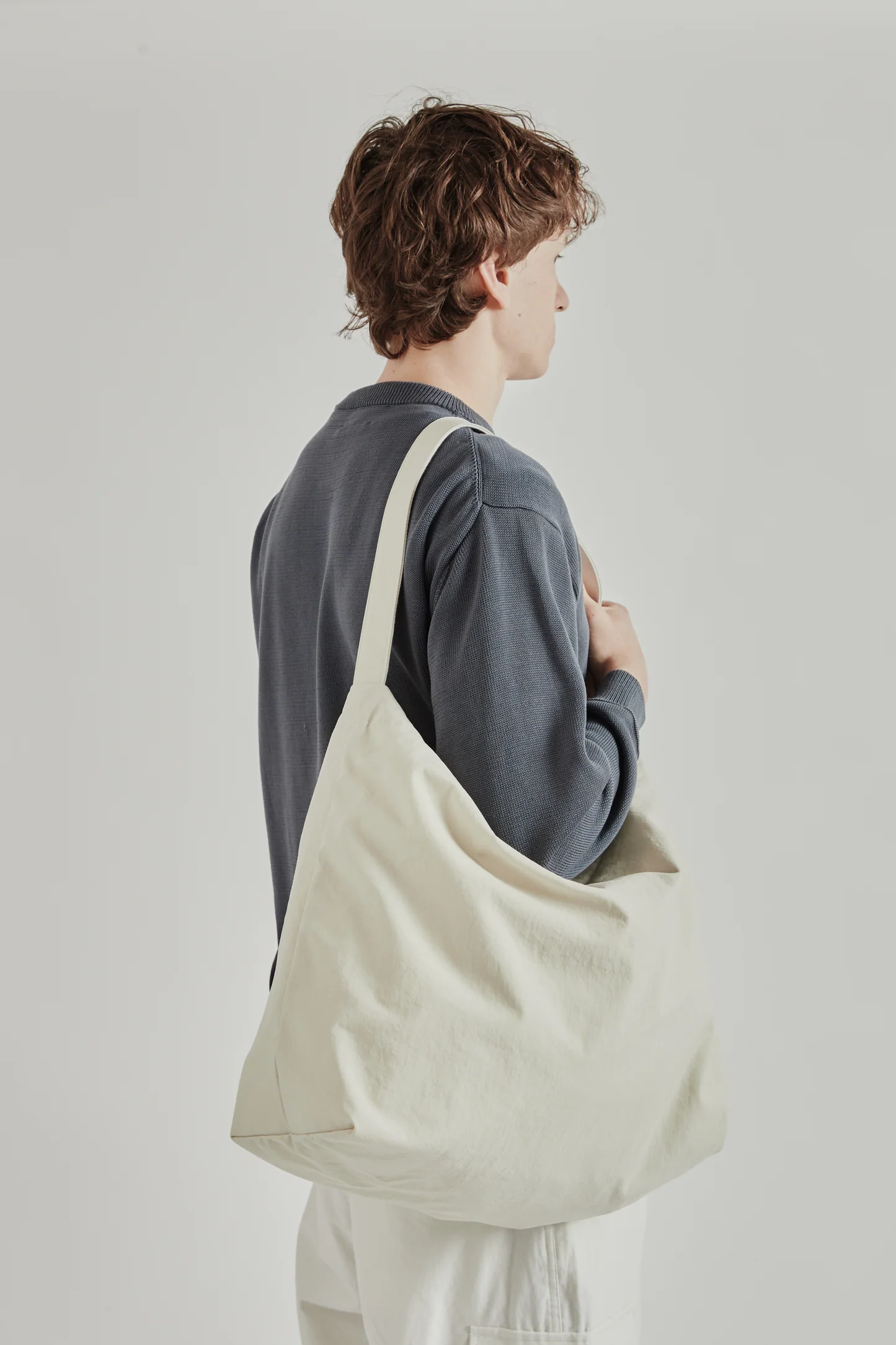 Still by Hand: Nylon Ox Two-Way Bag - Ecru