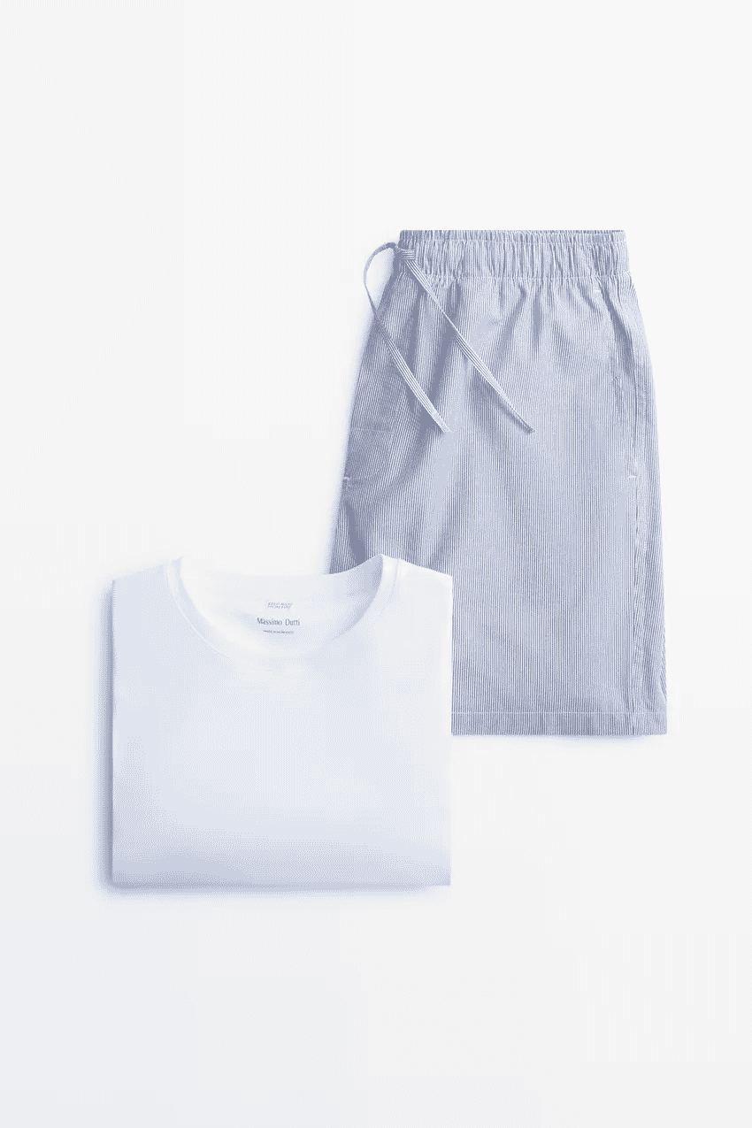 Massimo Dutti: Short sleeve pyjama top and striped trousers