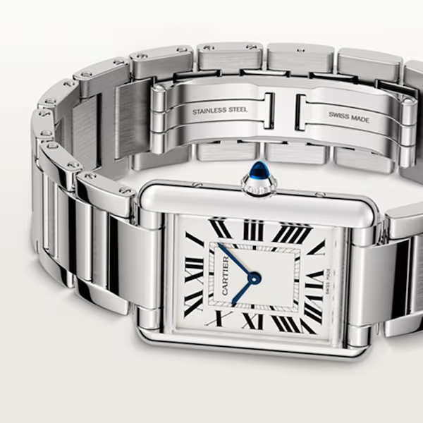 Cartier: Tank Must Watch, Large Model, Quartz Movement, Steel Case