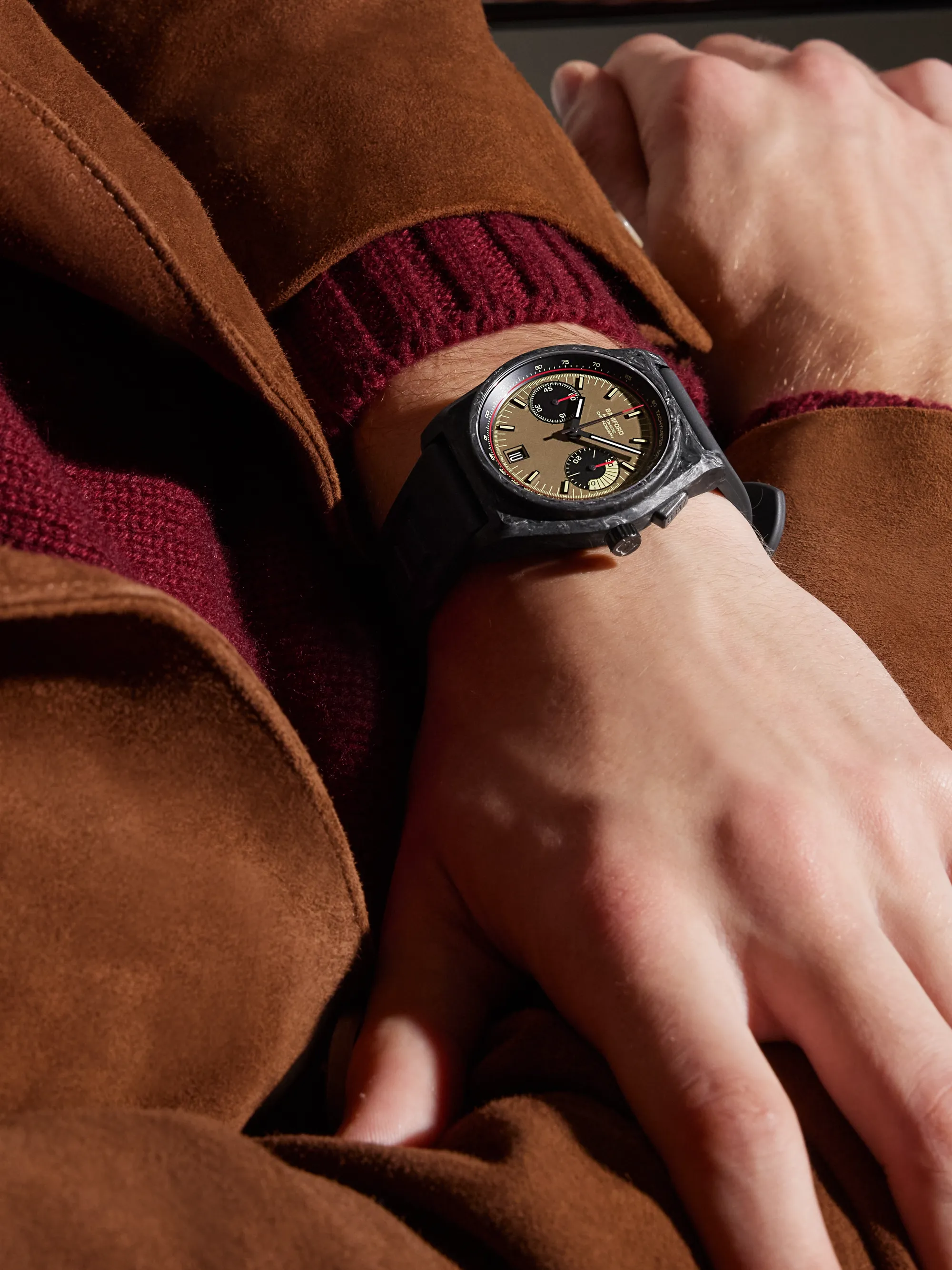 BAMFORD LONDON: B347 Carbon Commando Automatic Chronograph Carbon Fibre Watch
