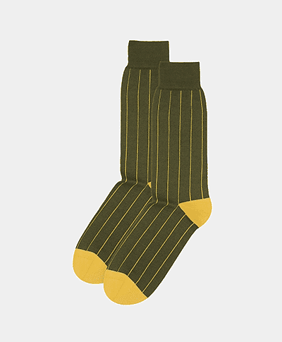 Peper Harow: Pin Stripe Socks - Green
