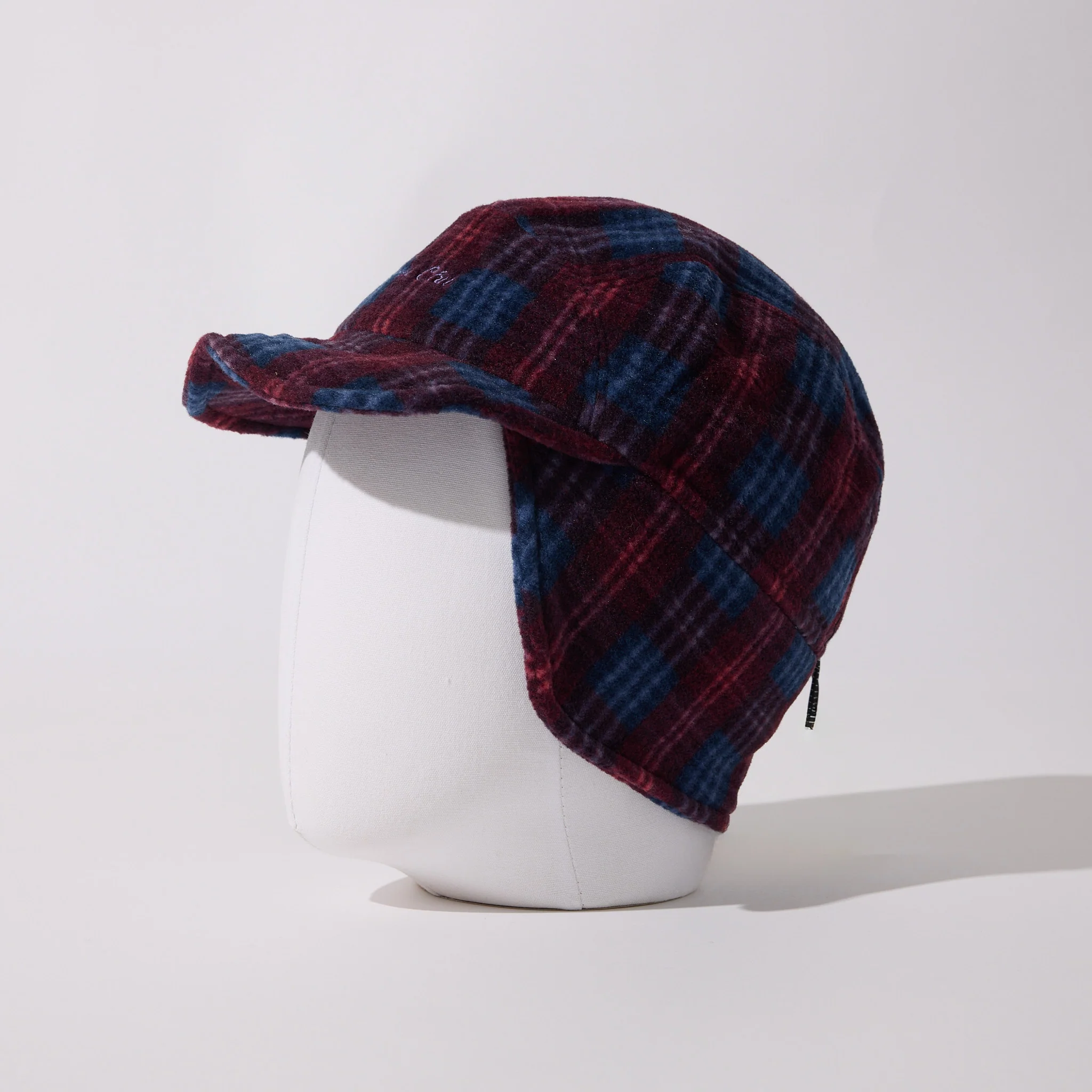 Kappy: Fleece Check Trooper Hat Purple