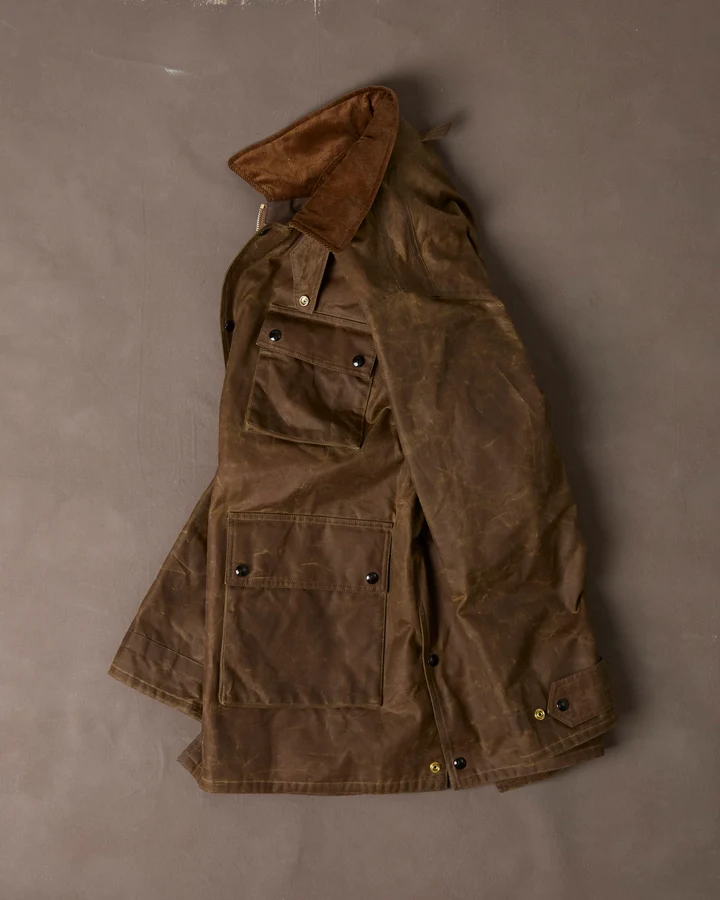 Drake's: Brown Waxed Cotton Stable Jacket