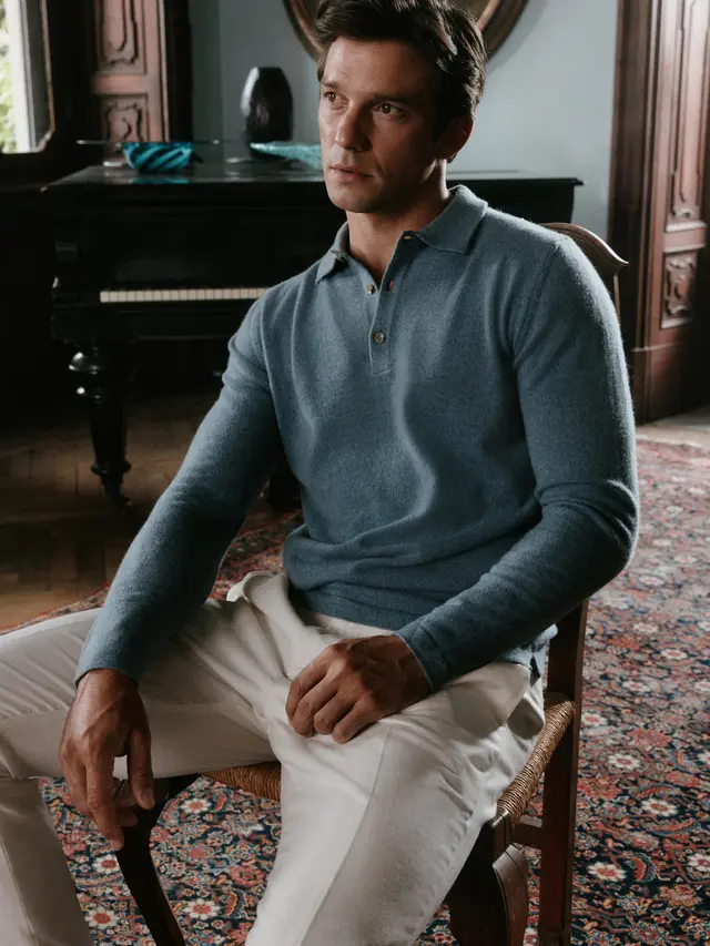 Luca Faloni: Polo Sweater 2-Ply Cashmere