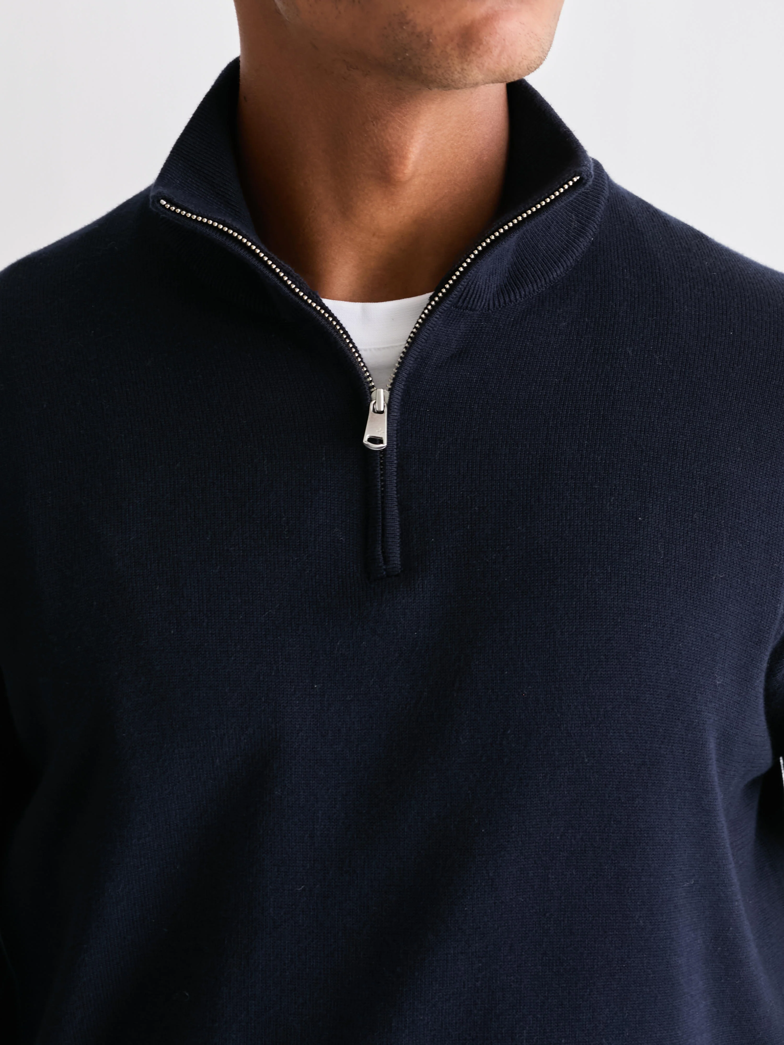 LESTRANGE: The 24 Quarter Zip Knit Cotton Silk Blend