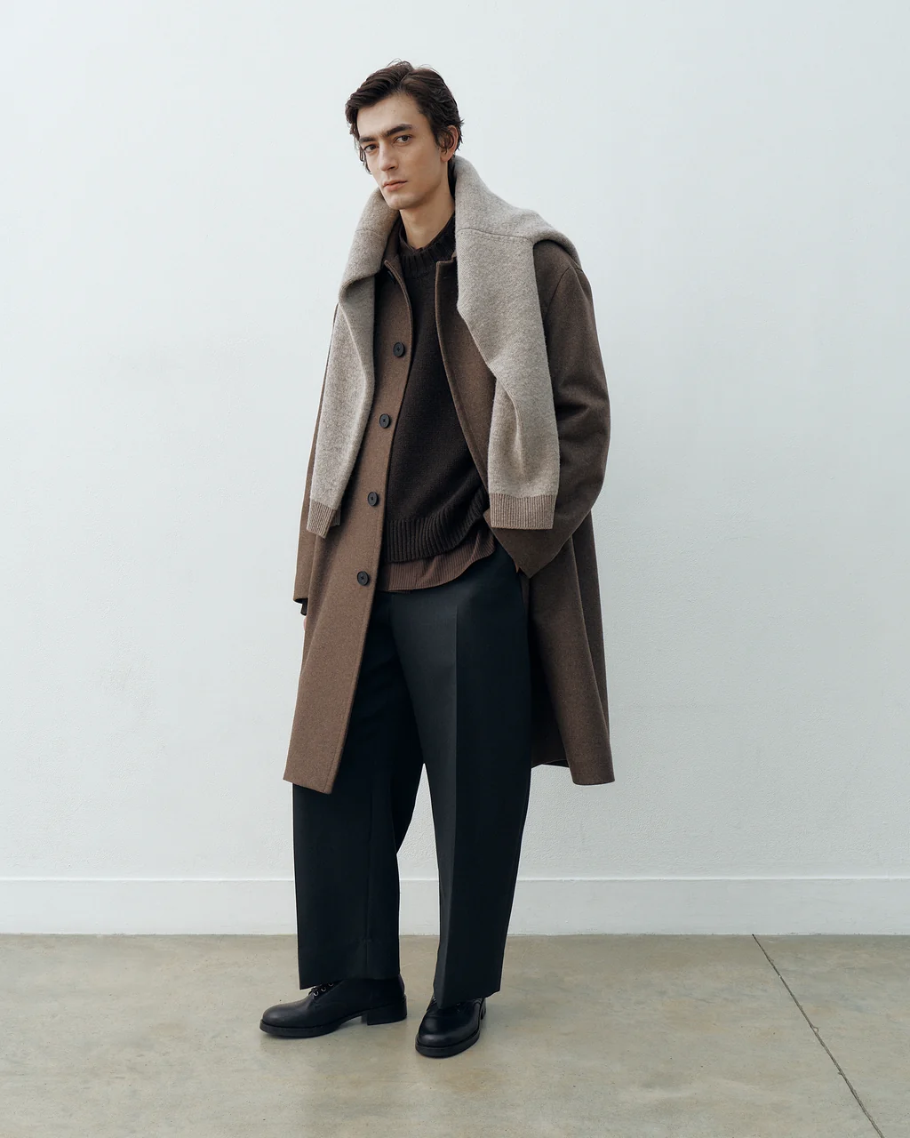 Studio Nicholson: Ady Wool Melton Coat in Loden