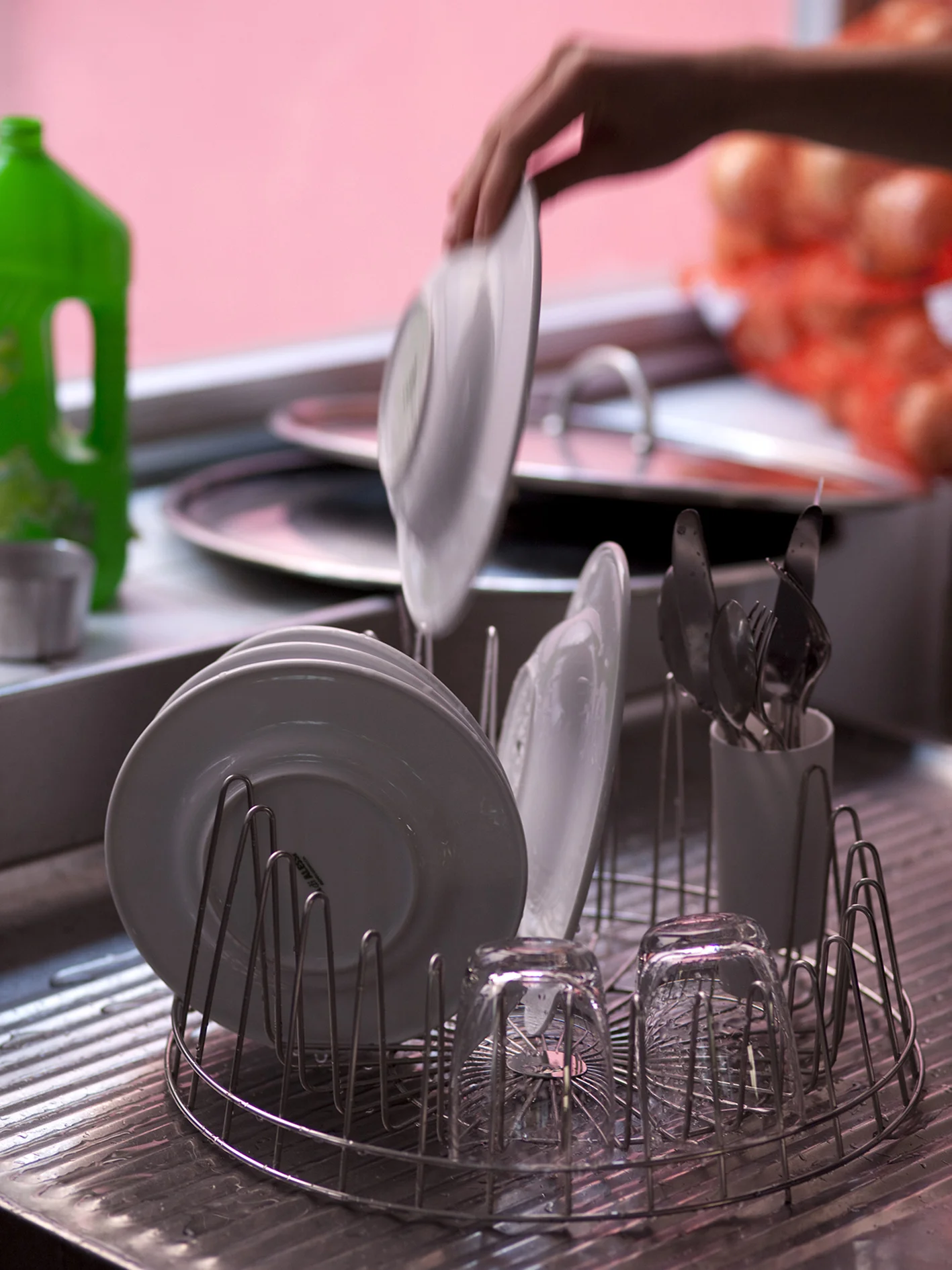Pauline Deltour for Alessi: A Tempo dish rack stainless steel
