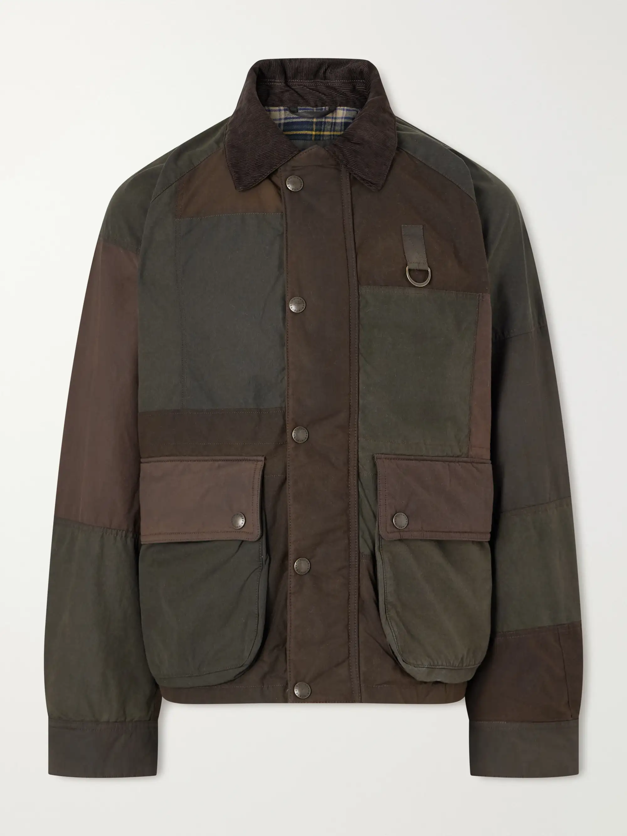 POLO RALPH LAUREN: Patchwork Corduroy-Trimmed Waxed Cotton Jacket