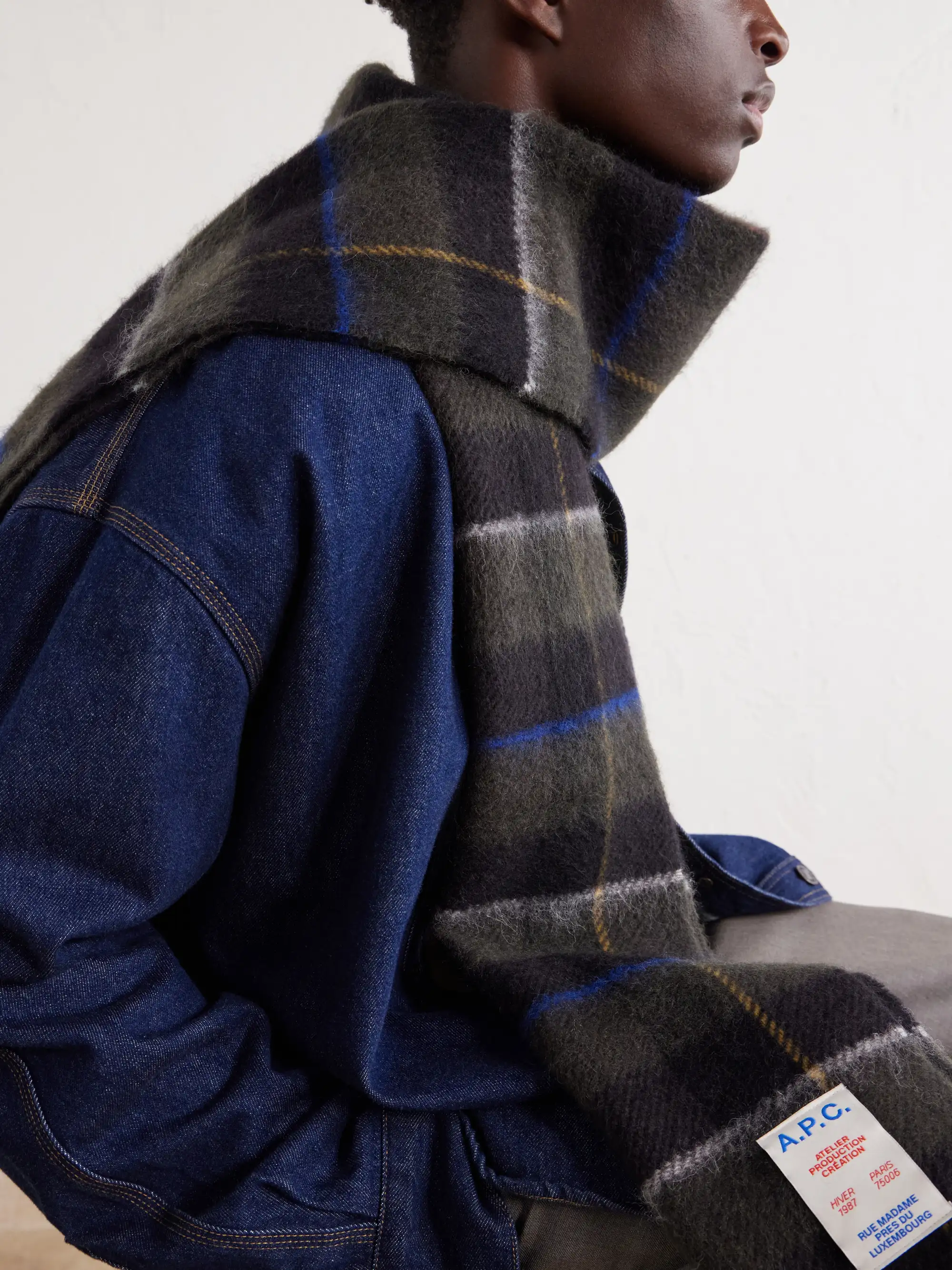 A.P.C.: Leon Fringed Checked Virgin Wool and Alpaca-Blend Scarf