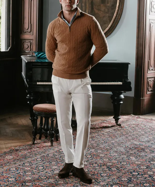 Luca Faloni: Cable Knit Zip-up