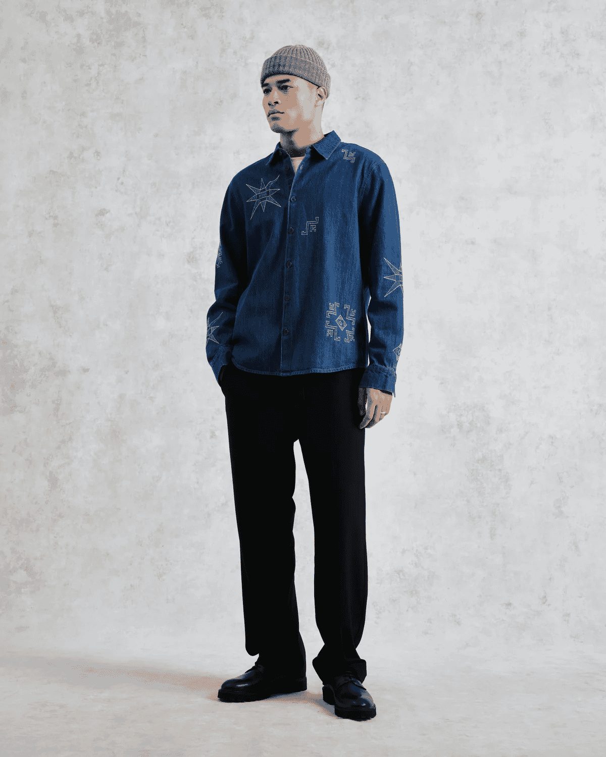 Wax London: Embroidered Denim Shirt