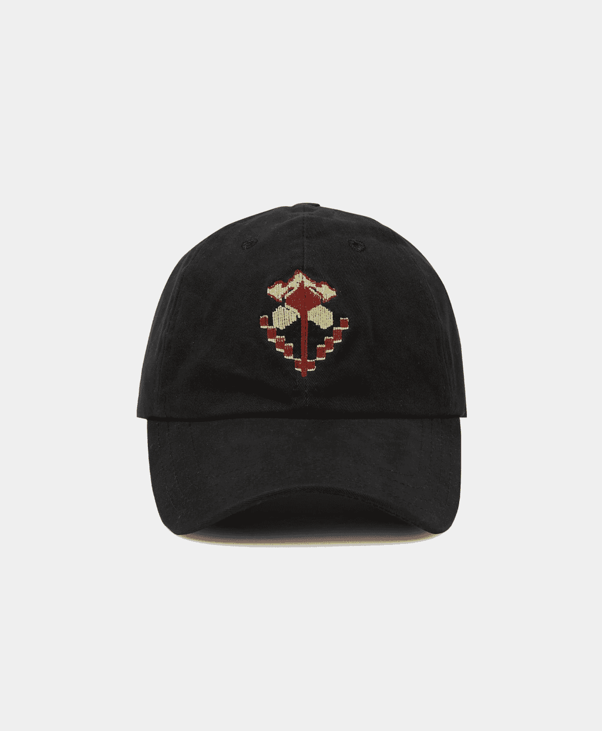 Drake's: Washed Black Flower Emblem Cotton Baseball Cap