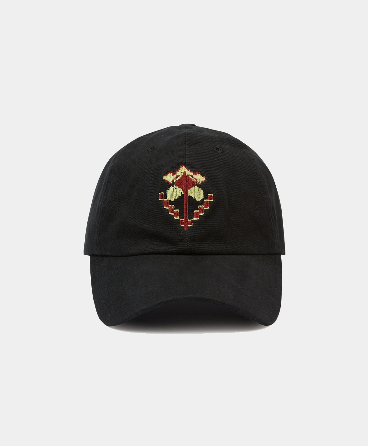 Drake's: Washed Black Flower Emblem Cotton Baseball Cap