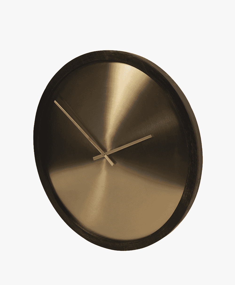 Libra Interiors: Iron Dial Wall Clock with Wooden Frame