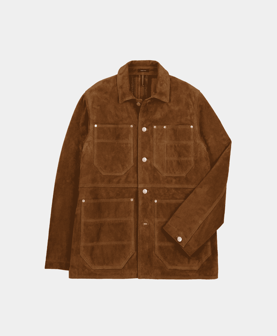 Drakes: Tobacco Suede Blanket Lined Welder Jacket