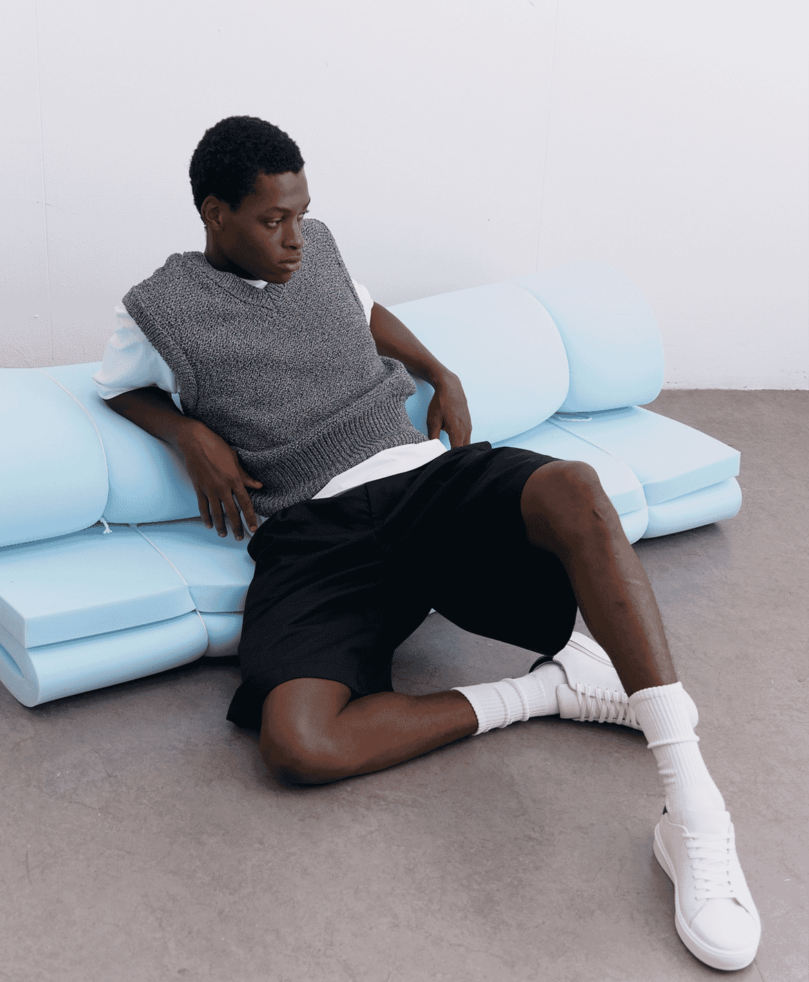 Hidden White: Dylan Men White Black Leather Trainers