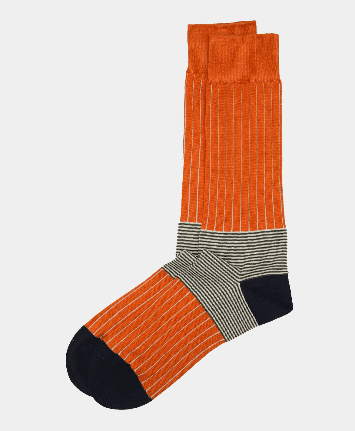 Peper Harow: Orange Oxford Stripe Men&#039;s Socks