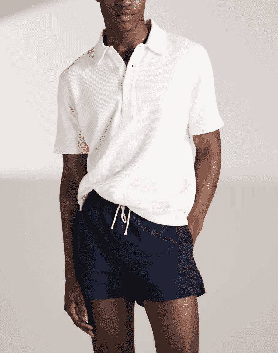 David Gandy Wellwear: White Waffle Polo