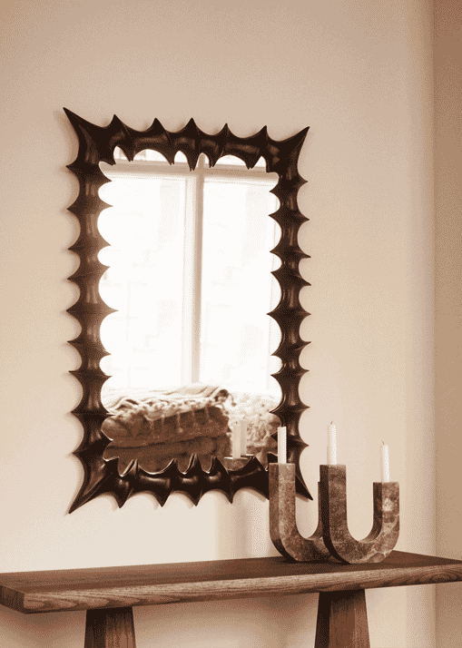 DUSTY DECO: Brutalist Mirror Small Black