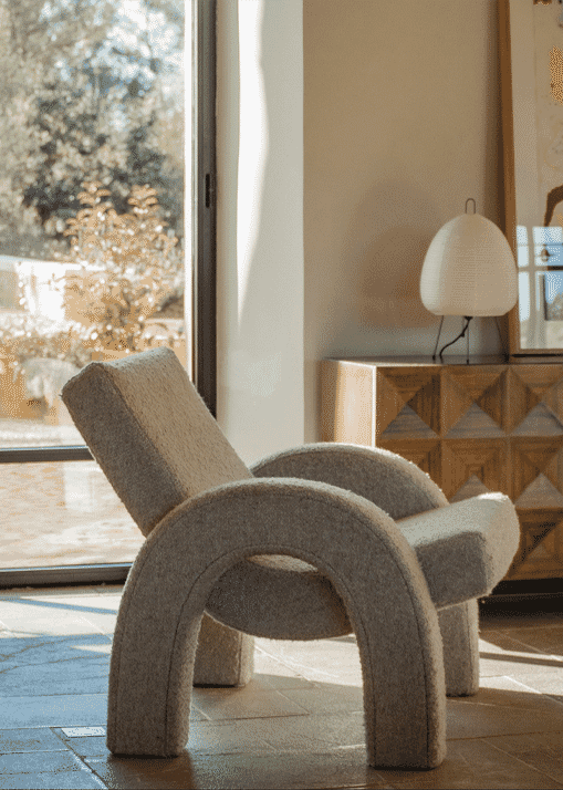 DUSTY DECO: Arco Lounge Chair Small Boucle Beige