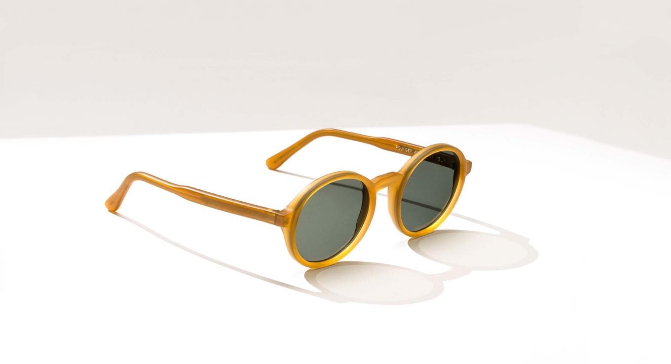 Luca Transparent Teal Square Sunglasses